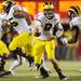 Michigan quarterback Russell Bellomy looks to hand the ball off in the fourth quarter against Nebraska at Memorial Stadium in Lincoln, Nebraska on Saturday. Melanie Maxwell I AnnArbor.com